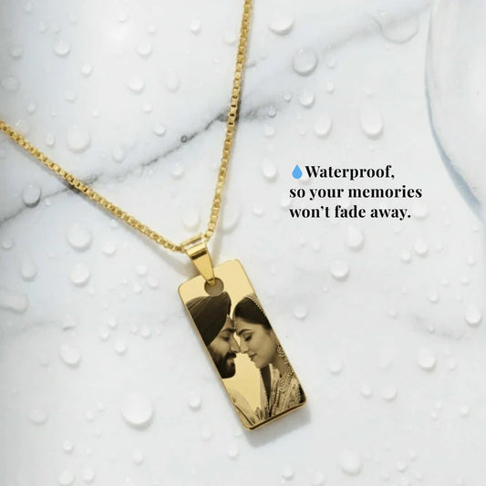 Couple Photo Engraved Necklace