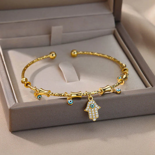Aurelia Hand of Protection Evil Eye Bracelet Everyday lux