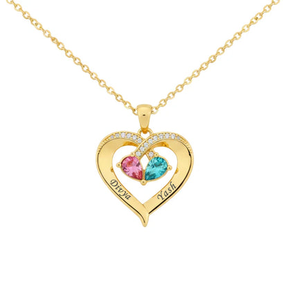 Personalised Heart Couple Necklace