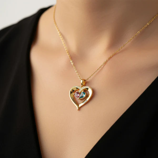 Personalised Heart Couple Necklace
