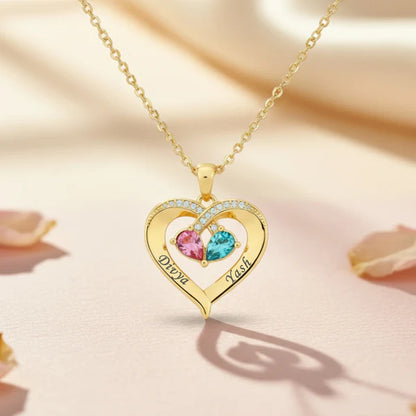 Personalised Heart Couple Necklace