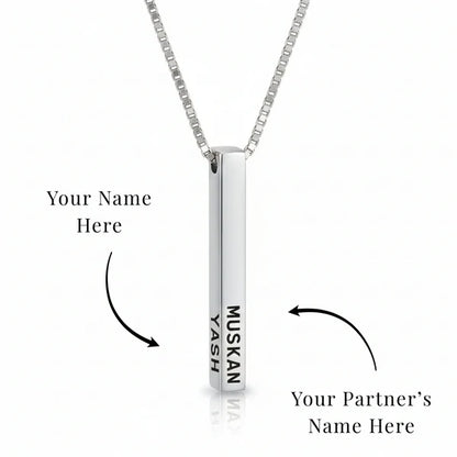 3D Bar Engraved Necklace