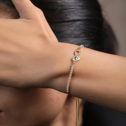 Infinity Charm Evil Eye Bracelet