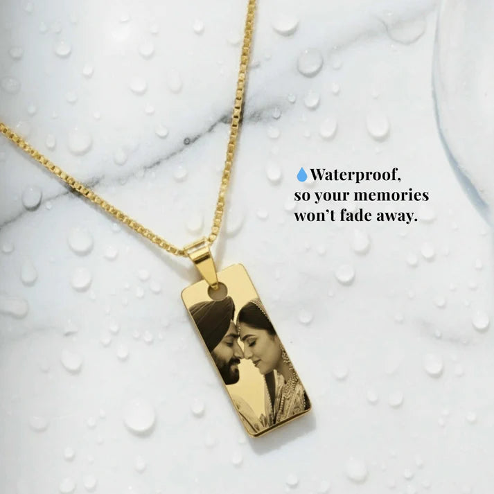 Couple Photo Engraved Necklace