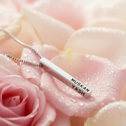 3D Bar Engraved Necklace