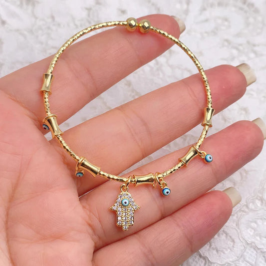 Aurelia Hand of Protection Evil Eye Bracelet Everyday lux