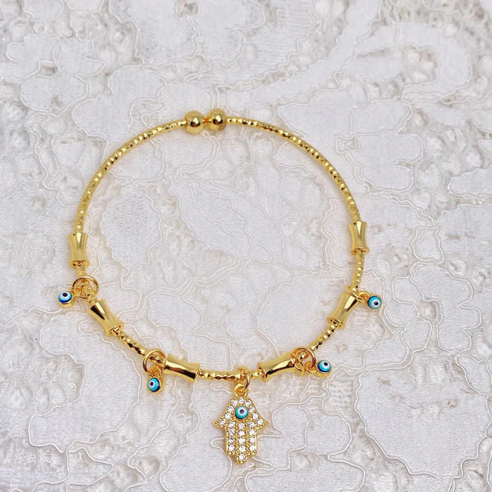 Aurelia Hand of Protection Evil Eye Bracelet Everyday lux