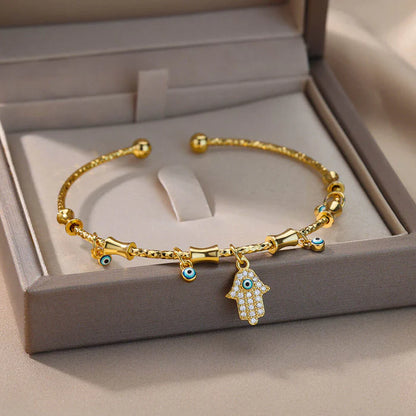 Aurelia Hand of Protection Evil Eye Bracelet Everyday lux